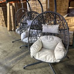 New Swing Hanging Egg Chair with Stand Indoor Outdoor 350lbs Capacity