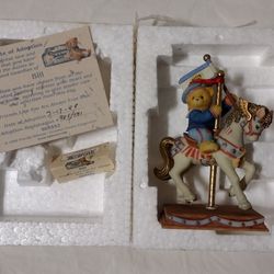 Cherished Teddies Carousel Horse With Bill Bear