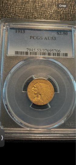 1913  AU53 pcgs $2.50 Indian Head Gold Quarter Eagle PCGS AU53