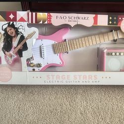 Pink Electric Guitar And Mini Amp Fao Schwarz New 