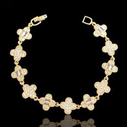 18k Gold Filled Gracie Clover Tennis Bracelet
