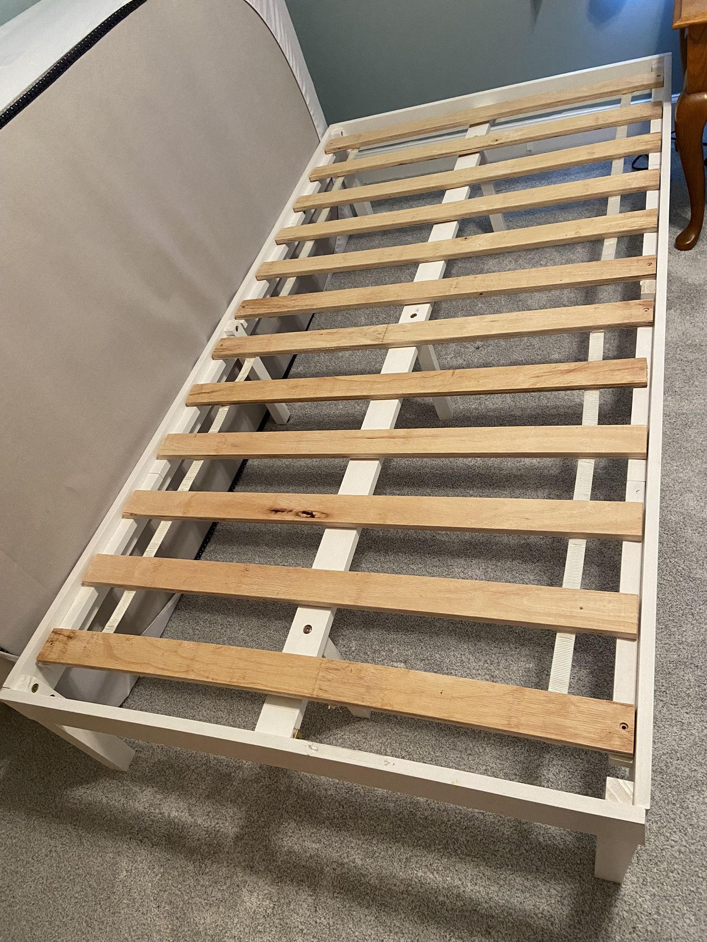 Twin White Platform Bed Frame. Sells On Amazon For $105