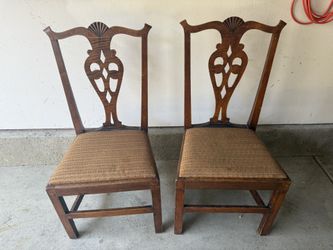 Pair of Antique Georgian Chippendale Dining Chairs