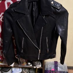 Kids Black Leather Jacket 