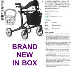 Vive Lightweight Rollator Walker with Seat