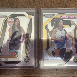 Angel Reese ROOKIE Card Silver Variation AND Monopoly Prizm