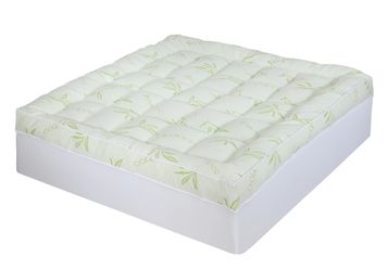 Queen Bamboo Mattress Topper 550 GSM Plush Cooling Pillow Top Green