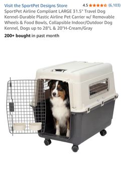 SportPet Large Airline Compliant Travel Dog Kennel-Brand New never used