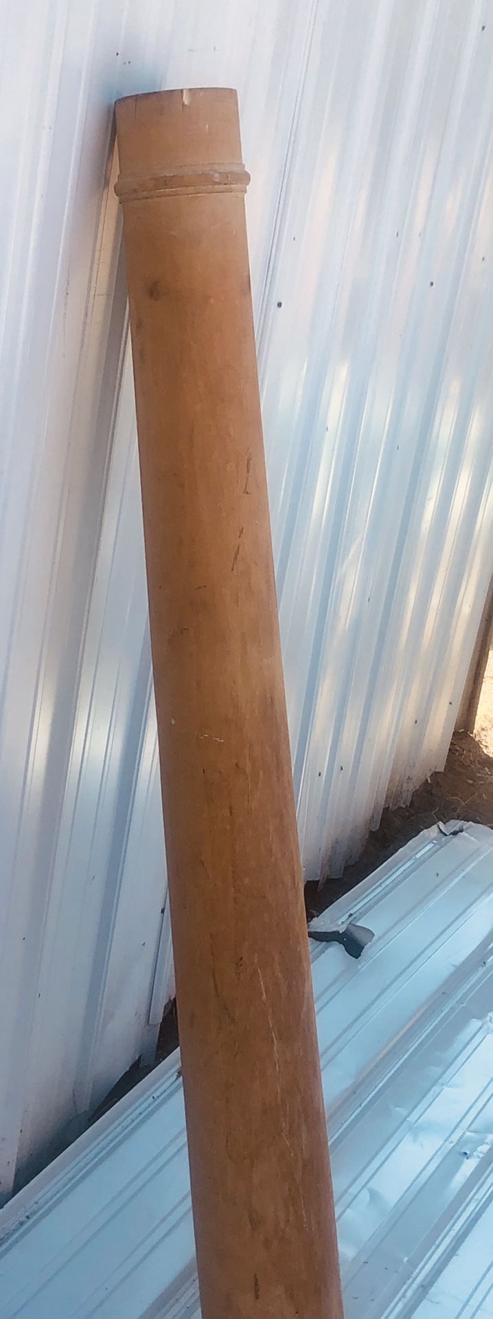 Antique Solid Wood Colum Refinished Came From A Old House 5 Ft Tall Sold Wood