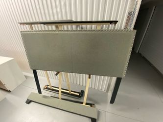 Light gray queen bedroom frame