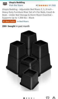Utopia Bedding Adjustable Bed Risers Set of 4