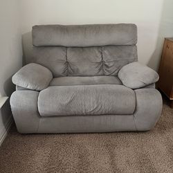 Chenille loveseat recliner manual