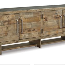 70" Ashley Furniture Media Console – Rustic Industrial Aesthetic