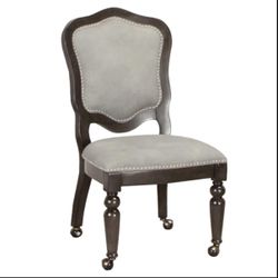 Gray Dining Chair with Casters