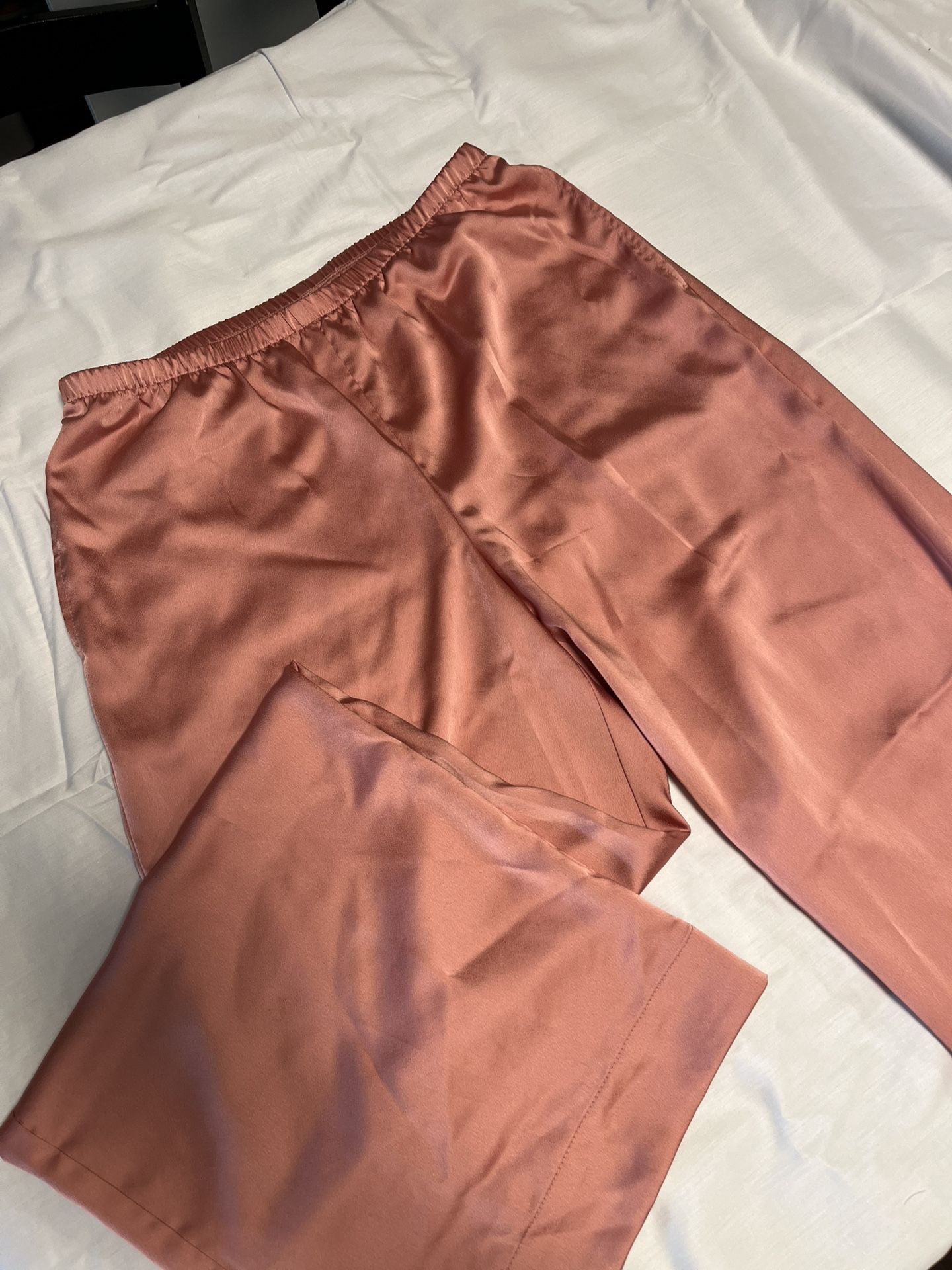 Pink Satin Loungewear Pants