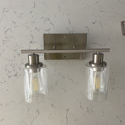 Beautiful Glass And And Brushed Nickel Mirror Lamp