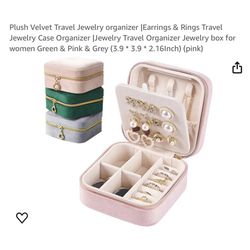 Brand new Plush Velvet Travel Jewelry organizer |Earrings & Rings Travel Jewelry Case Organizer |Jewelry Travel Organizer Jewelry box for women Green 