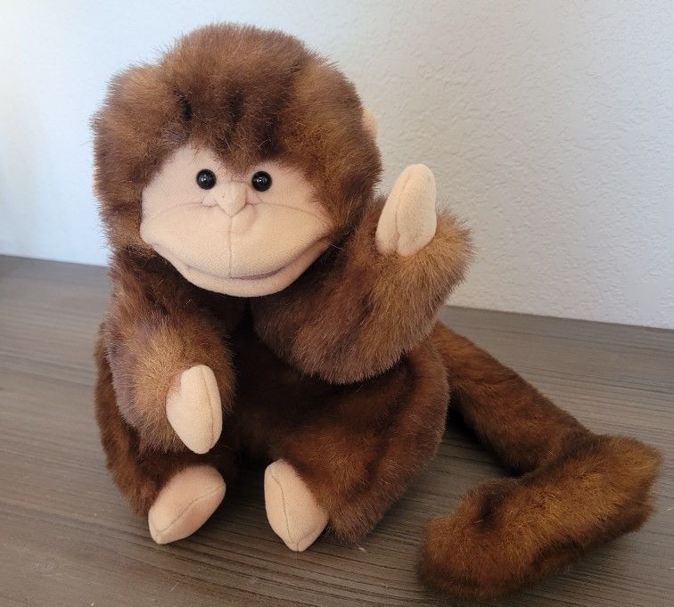 Folkmanis Brown Monkey Plush Hand Puppet Stuffed Animal 10” Fun For Kids & Adult