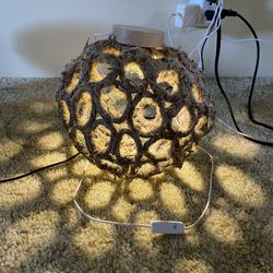 Handmade Circle Twine Ball On Light- USB Powered