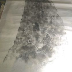 Another "Rubbing Style" Artwork Atributed To Wu Daozi Big 28" X 48"