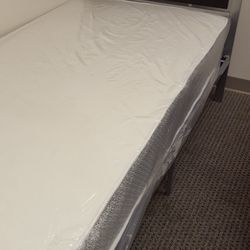 Brand New Twin Size Platform Bed Frame +Mattress 