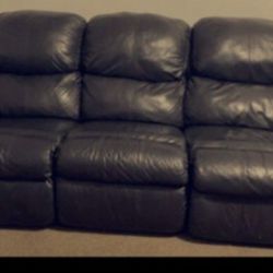 Black Leather Couch (Good Condition)