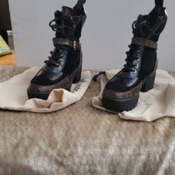 LV Black/ Brown Monogram Platform Dessert Ankle Boots for Sale in  Philadelphia, PA - OfferUp