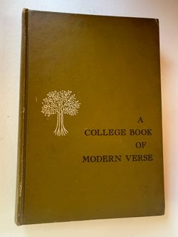 1964 vintage A College Book of Modern Verse - Olive Green Hardcover poems Classic hardcover book titled "A College Book of Modern Verse". Olive green 