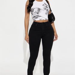 Black Tall Jeans High Stretch 