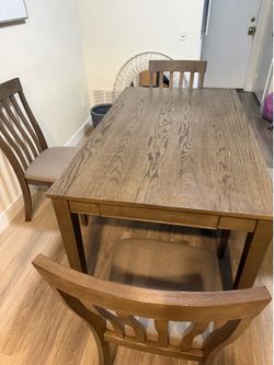 Dining Table Set  Solid Wood Table + 4 Chairs – $175 OBO