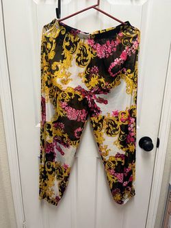 Baroque Floral Print Jogger Pants