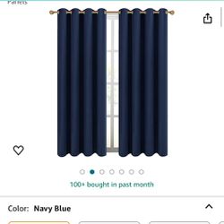 Blue Colored black out Curtains 