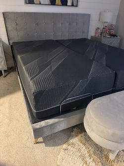 2 twin XL mattresses with adjustable bases. Makes a King.