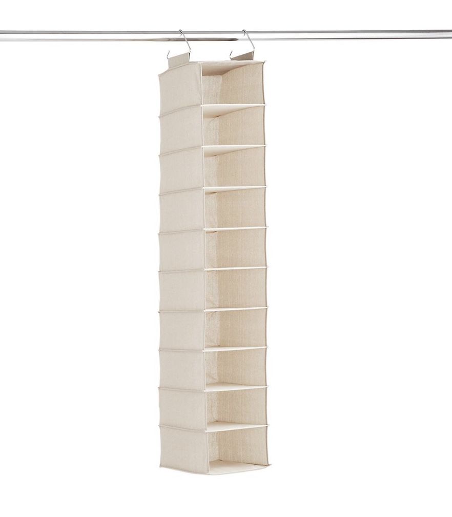 (2) Taupe 10-Compartment Hanging Shoe Organizer