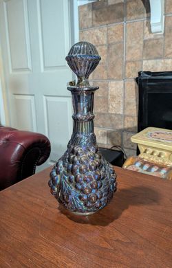 Vintage Carnival Glass Imperial Grape Decanter