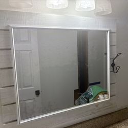 White farmhouse Bathroom Mirror