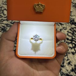 Moissanite ring Made on Sterling Silver With plated gold