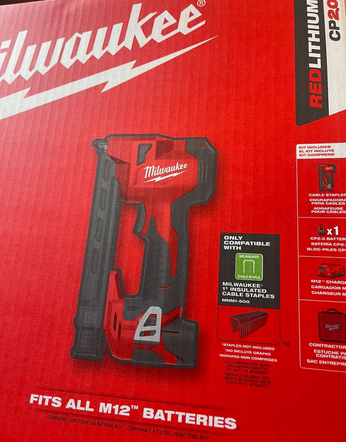 Milwaukee M12 12-Volt Lithium-Ion Cordless Stapler Nail Kit