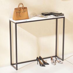 36" Faux Marble Top Console Table