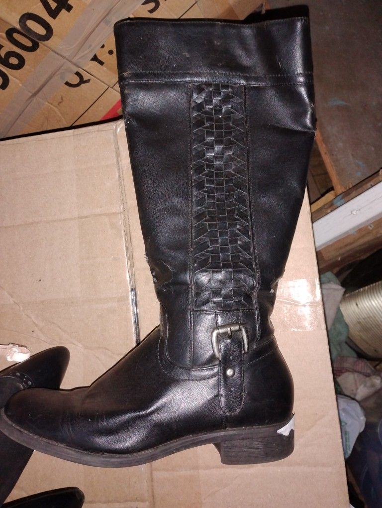 2 Pair Women's Tall Black Boots Size 8 $15/Each