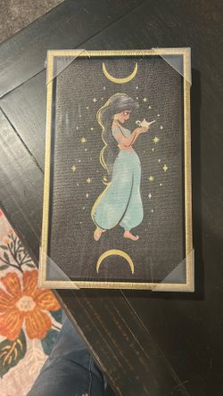 Princess Jasmine, Disney Wall Art 12 inches By 7.5 Inches. Perfect Christmas present.