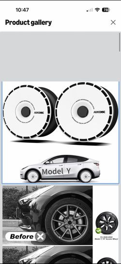 SinAlpha (4-Pack) 19” Wheel Covers for Tesla Model Y, Full Coverage Rim Protector, Snap-On Hubcaps for Scratch Resistance, Fits 2021-2024 White Ring