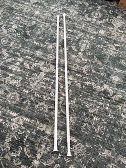 White tension curtain rods