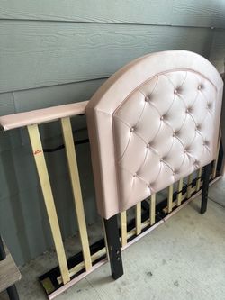 Pink Tufted Upholstered Headboard with Frame