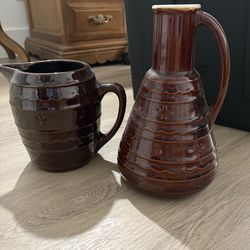 Antique canteen and pitcher