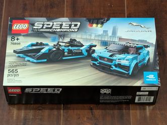 brand new retired LEGO #76898 Formula E Panasonic Jaguar Racing Gen2 car & Jaguar I-Pace eTrophy