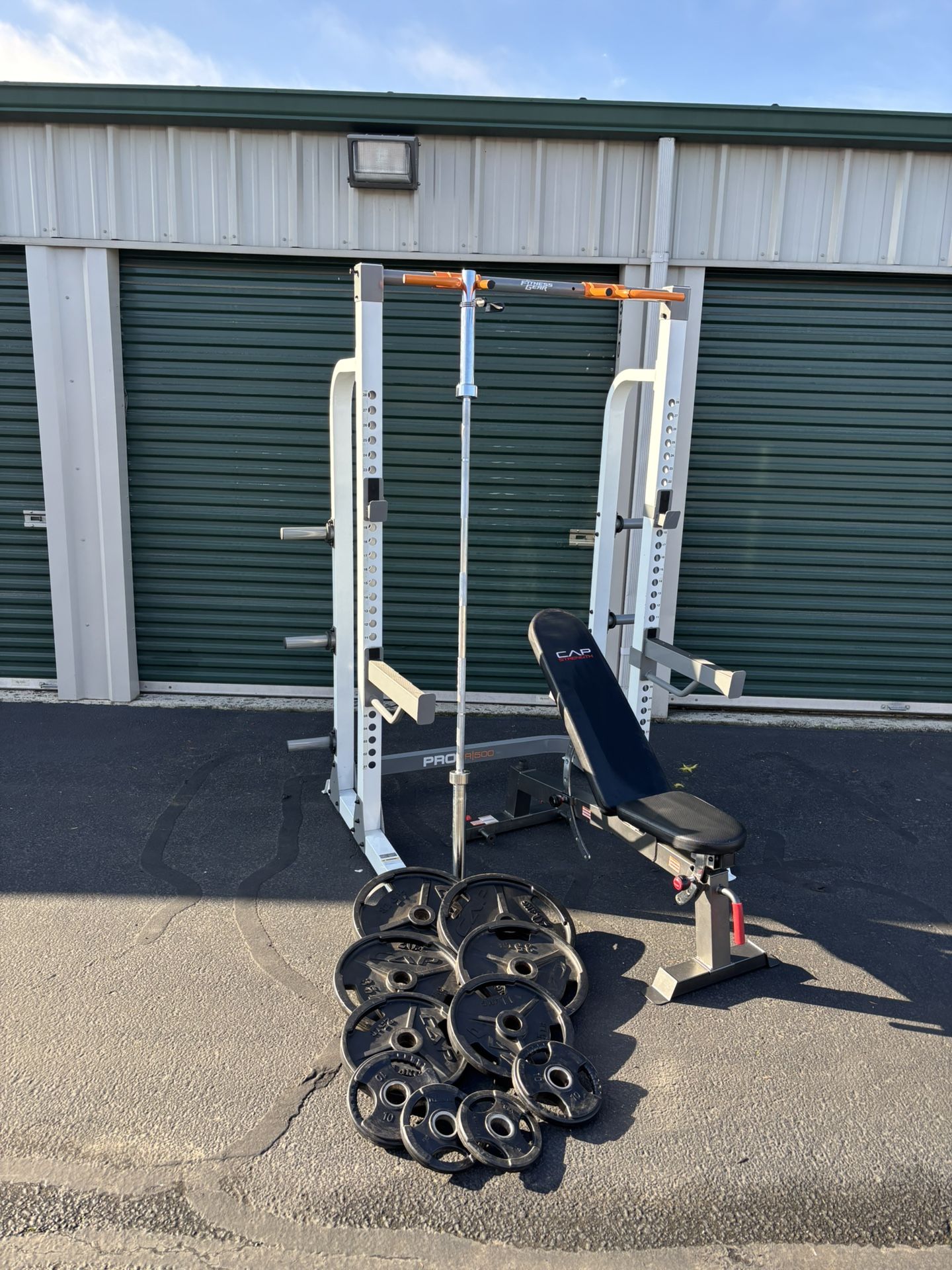 Gym Power Rack Weights Bar Weight Bench 