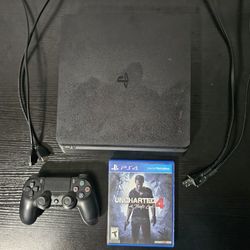 PS4 Slim Console, Model CUH-2015b, 1TB, Cords, Controller, Game, Like New Condition 
