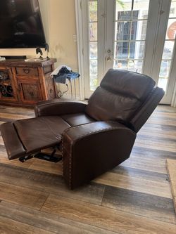 Brown Leather Recliner Chair