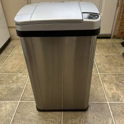 Touchless Hands Free Garbage Can Stainless 